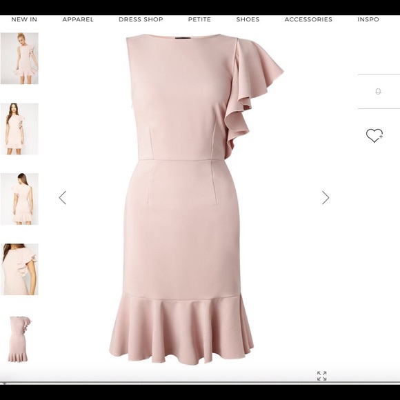 Miss Selfridge one shoulder ruffle hem dress - Picture 3 of 4